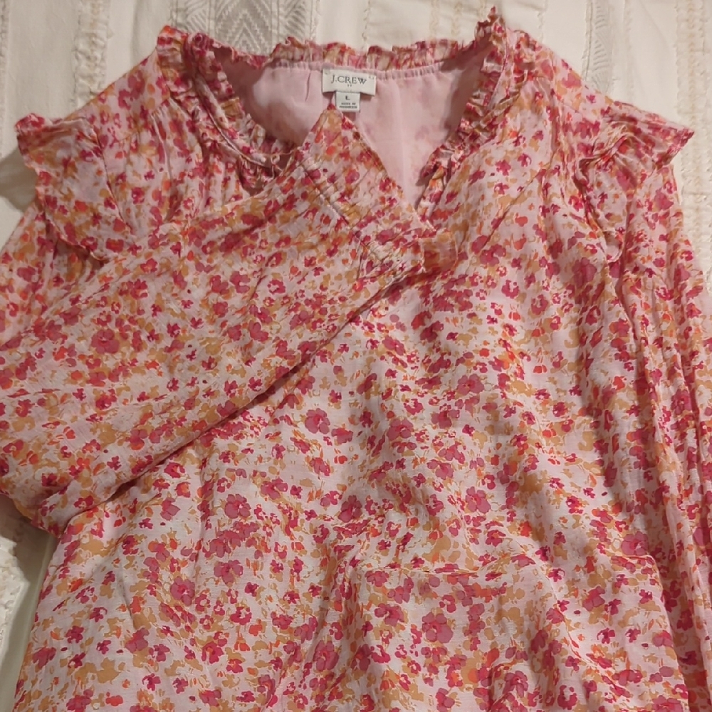 JCrew Pink Floral Top
